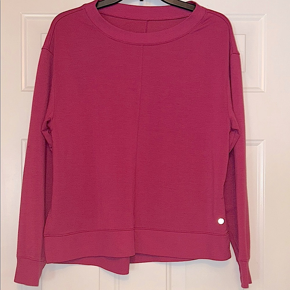 Lululemon Womenโs Crew Sweatshirt 8/M Pink Casual Yoga Athletic Gym Lounge